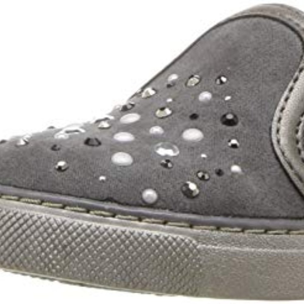 NEW Naturino Express Kids Pearla Girls Slip On Shoe Fashion Sneaker, Gray, Sz 7